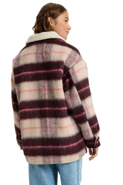 Roxy Abrigo a cuadros estilo camisa^Mujer Chaquetas|Camisas Y Blusas