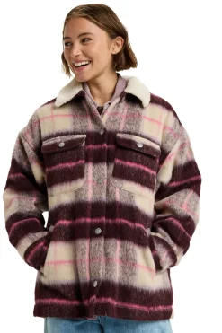 Roxy Abrigo a cuadros estilo camisa^Mujer Chaquetas|Camisas Y Blusas