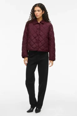 Vila Abrigo acolchado guateado con cuello de pana^Mujer Abrigos