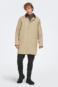 Only & Sons Abrigo con cuello pana^Hombre Abrigos