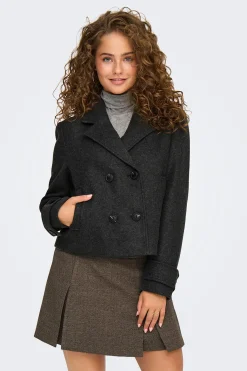 Only Abrigo corto de paño^Mujer Chaquetas|Basic Bar