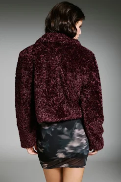 Only Abrigo corto efecto pelo^Mujer Abrigos