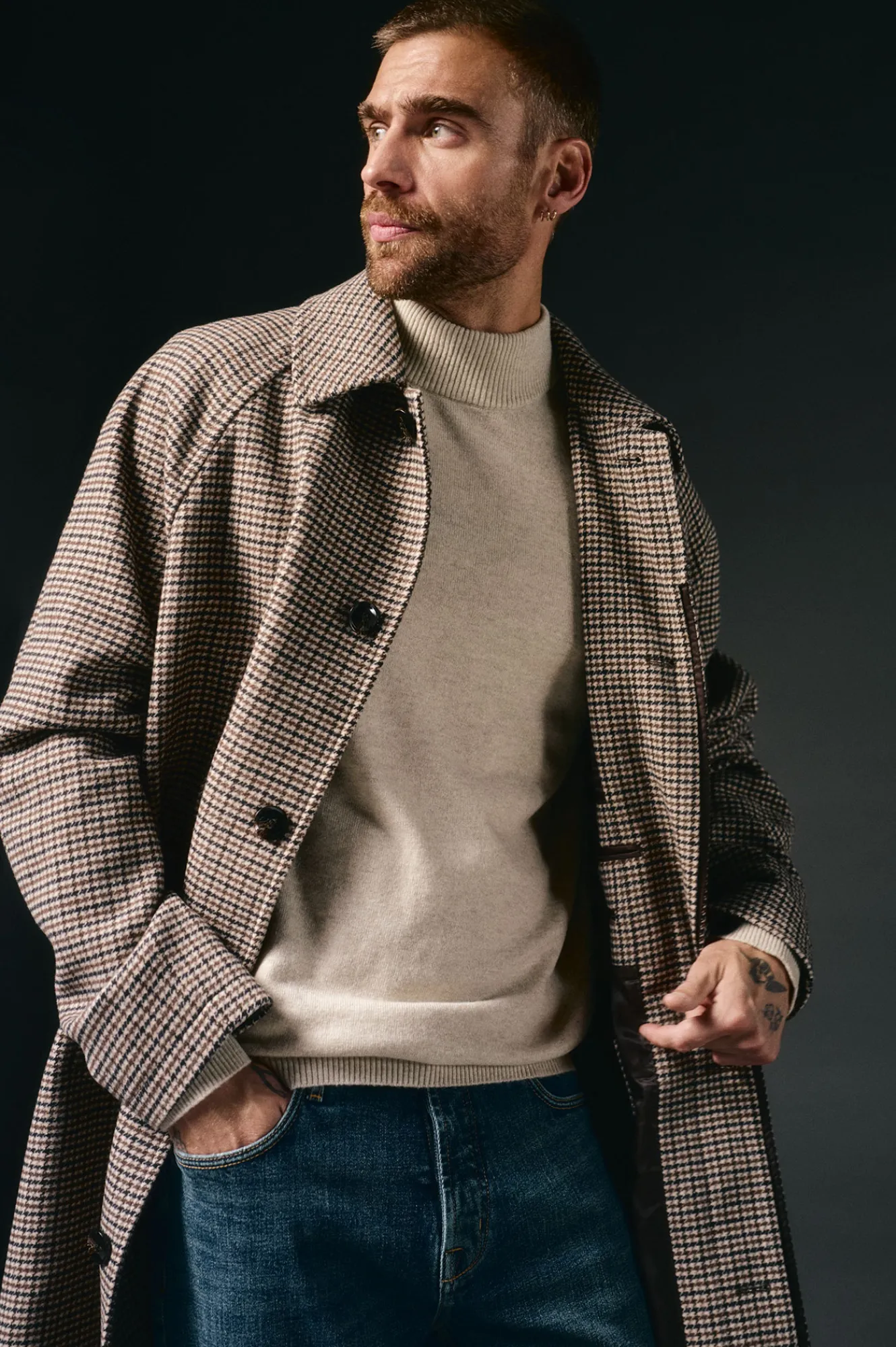 OOTO Abrigo cuadro inglesado^Hombre Abrigos