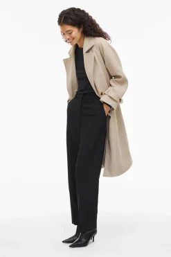 Vila Abrigo de pa&ntilde;o largo anudado^Mujer Abrigos