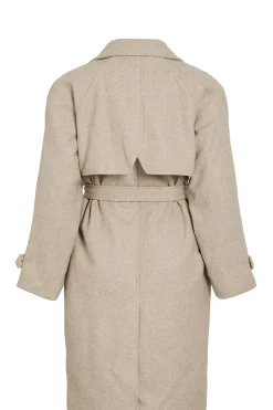 Vila Abrigo de pa&ntilde;o largo anudado^Mujer Abrigos