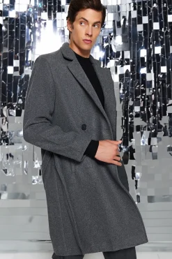 Trendyol Abrigo largo con detalle de cintur&oacute;n^Hombre Abrigos