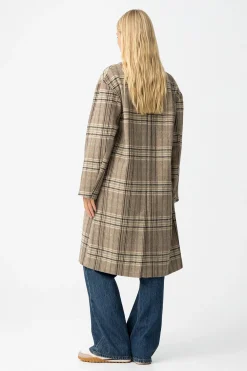 Tiffosi Abrigo Largo con Estampado de Cuadros^Mujer Abrigos