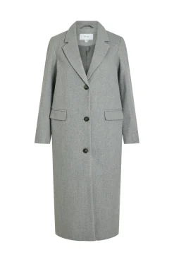 Vila Abrigo largo de pa&ntilde;o con solapas^Mujer Abrigos