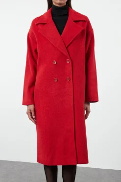 Trendyol Abrigo largo oversize de lana^Mujer Abrigos