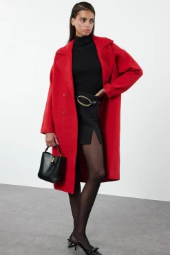 Trendyol Abrigo largo oversize de lana^Mujer Abrigos