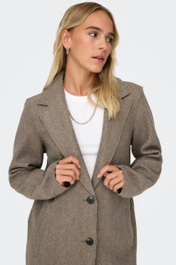 Only Abrigo midi de pa&ntilde;o^Mujer Abrigos