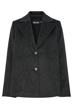 Pieces Abrigo pa&ntilde;o corto bot&oacute;n flor^Mujer Abrigos