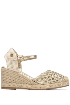 XTI Alpargata Cuña Trenzado Metalizado^Mujer Sandalias