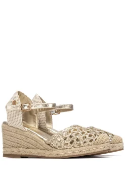XTI Alpargata Cu&ntilde;a Trenzado Metalizado^Mujer Sandalias