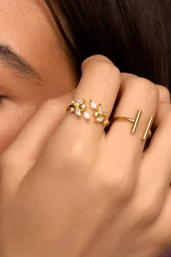 Singularu Anillo Buganvilla White Oro^Mujer Bisutería