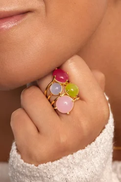 Singularu Anillo Celebrate Azul Baño Oro^Mujer Bisutería