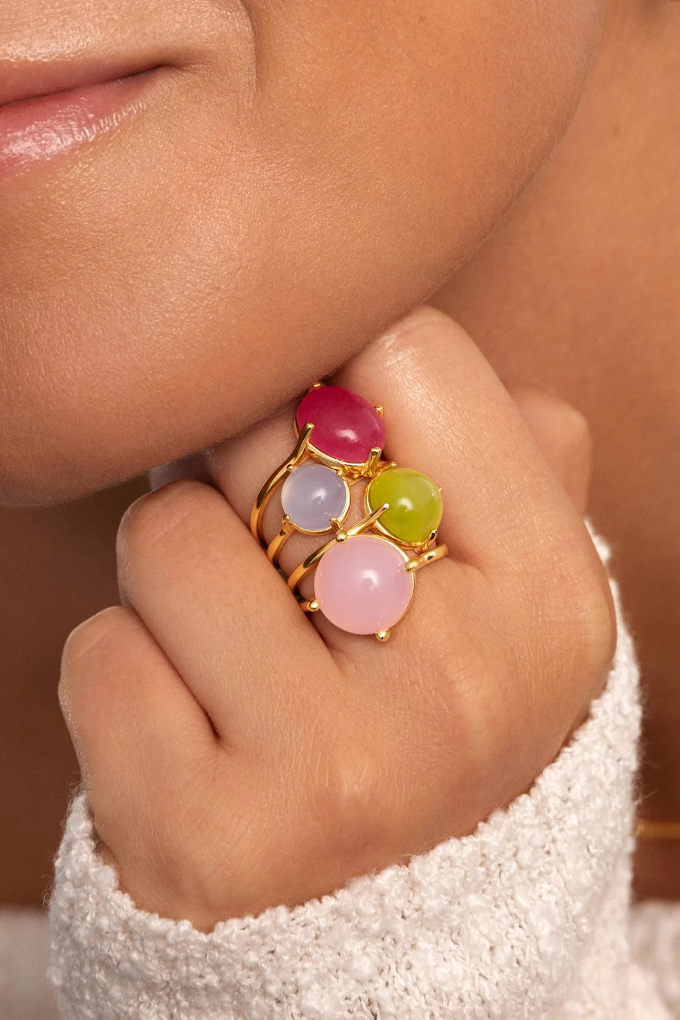 Singularu Anillo Celebrate Azul Baño Oro^Mujer Bisutería