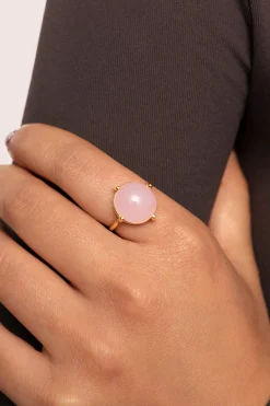 Singularu Anillo Celebrate Pink Ba&ntilde;o Oro^Mujer Bisutería