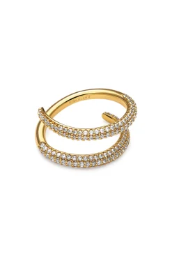 Singularu Anillo Doble Scarlett Ba&ntilde;o Oro^Mujer Bisutería