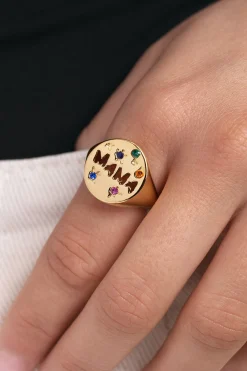 Singularu Anillo Mamá Baño Oro^Mujer Bisutería