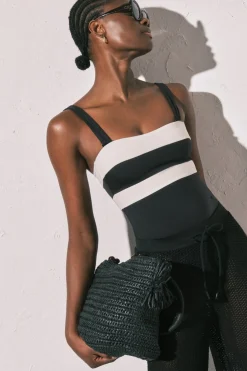 Women'secret Ba&ntilde;ador bandeau moldeador color block B&W^Mujer Baño