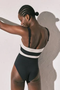 Women'secret Ba&ntilde;ador bandeau moldeador color block B&W^Mujer Baño