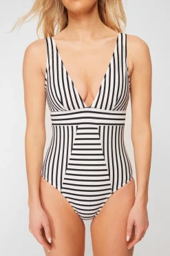 Trendyol Ba&ntilde;ador de rayas escote en V^Mujer Baño