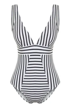 Trendyol Ba&ntilde;ador de rayas escote en V^Mujer Baño