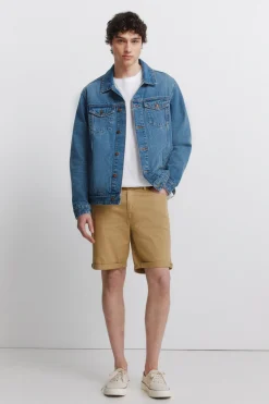 Springfield Bermuda 5 bolsillos lavada sim fit^Hombre Bermudas|Pantalones