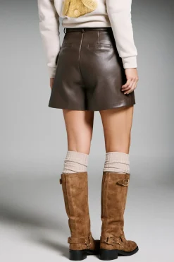 Only Bermuda de piel vegana^Mujer Pantalones