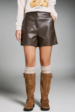 Only Bermuda de piel vegana^Mujer Pantalones