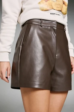 Only Bermuda de piel vegana^Mujer Pantalones