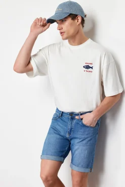 Trendyol Bermudas vaqueras ajustadas^Hombre Bermudas|Pantalones