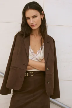 Vila Blazer de ante con botones^Mujer Chaquetas