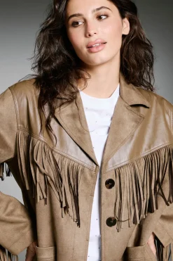 Only Blazer de ante con flecos^Mujer Chaquetas