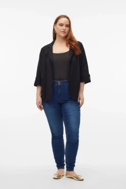 Vero Moda Curve Blazer de mujer abierta con solapa talla grande^Mujer Chaquetas|Lino