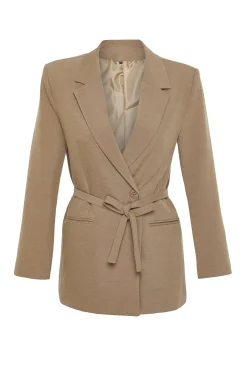 Trendyol Blazer oversize anudada^Mujer Chaquetas