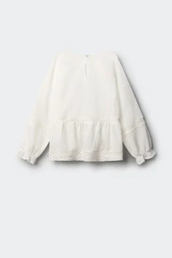 Springfield Kids Blusa blanca bordados ni&ntilde;a^Niños Camisas Y Blusas