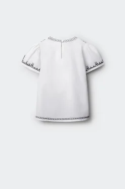 Springfield Kids Blusa blanca bordados ni&ntilde;a^Niños Camisas Y Blusas