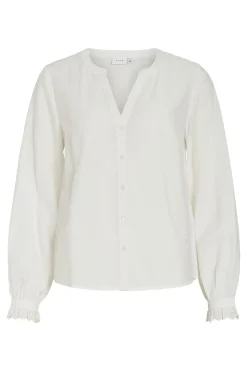 Vila Blusa con encaja ingl&eacute;s de viscosa^Mujer Camisas Y Blusas