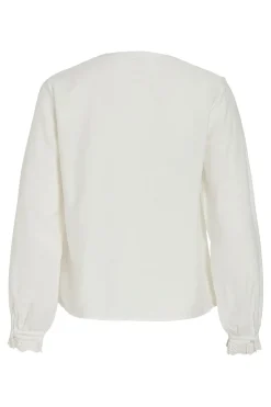 Vila Blusa con encaja ingl&eacute;s de viscosa^Mujer Camisas Y Blusas