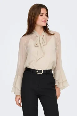 Only Blusa de gasa manga volantes^Mujer Camisas Y Blusas