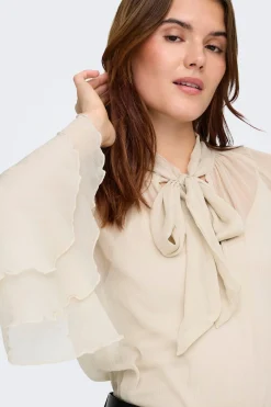 Only Blusa de gasa manga volantes^Mujer Camisas Y Blusas