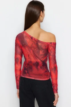 Trendyol Blusa escote asim&eacute;trico entallada^Mujer Camisas Y Blusas