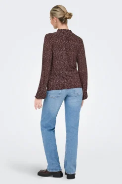 Only Blusa estampada manga larga^Mujer Camisas Y Blusas