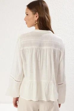 Trendyol Blusa flu&iacute;da botones^Mujer Camisas Y Blusas