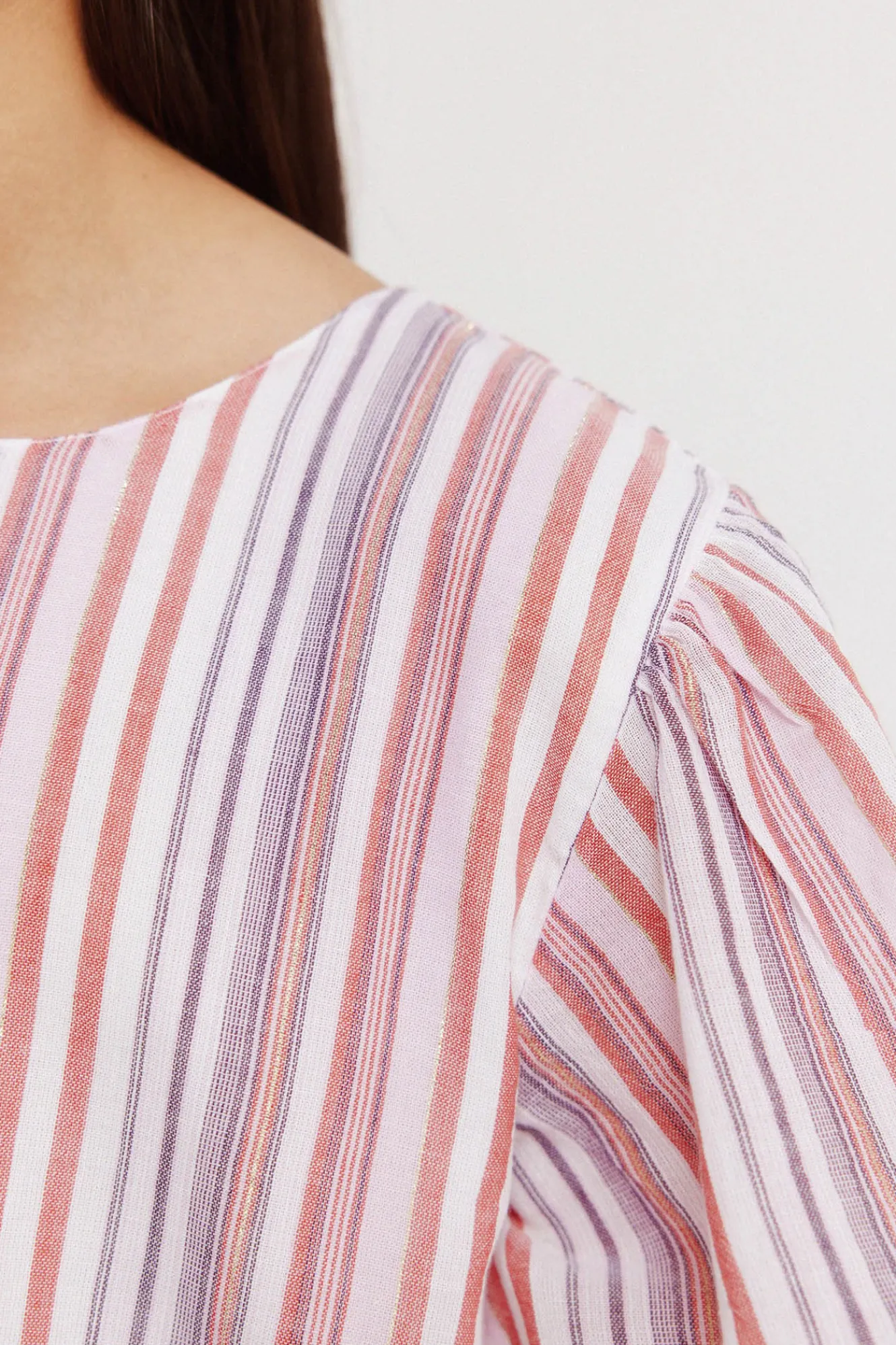 Springfield Kids Blusa manga corta rayas lurex ni&ntilde;a^Niños Camisas Y Blusas