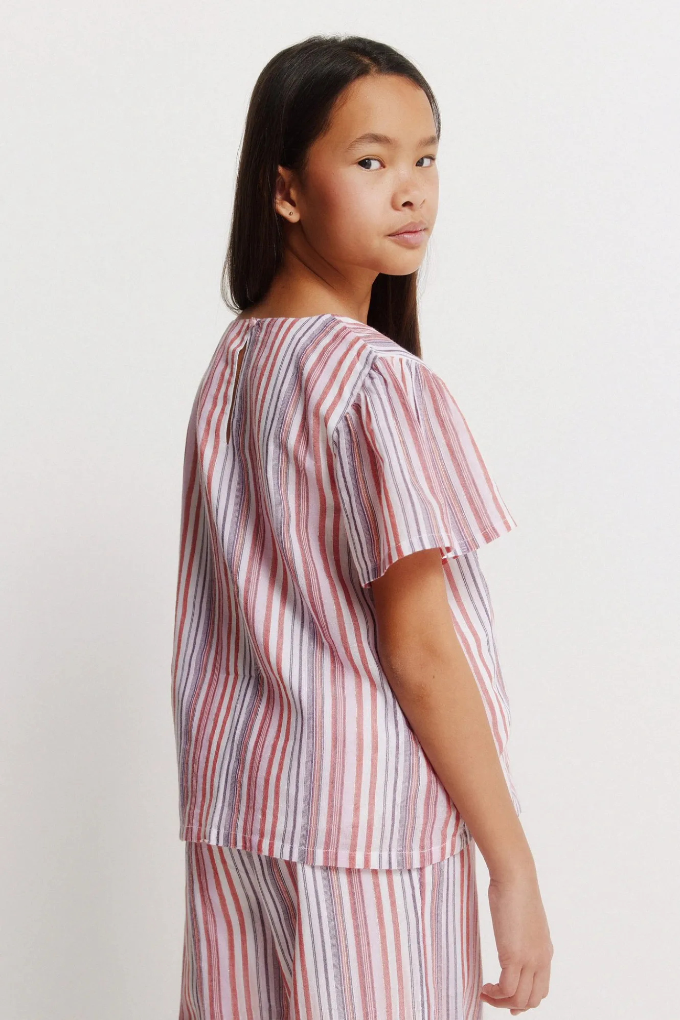 Springfield Kids Blusa manga corta rayas lurex ni&ntilde;a^Niños Camisas Y Blusas