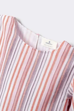 Springfield Kids Blusa manga corta rayas lurex ni&ntilde;a^Niños Camisas Y Blusas