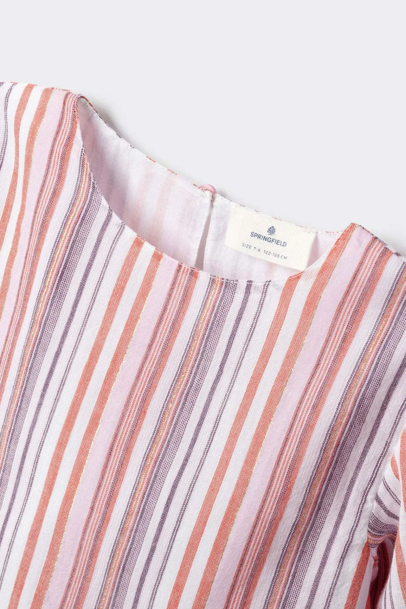 Springfield Kids Blusa manga corta rayas lurex ni&ntilde;a^Niños Camisas Y Blusas